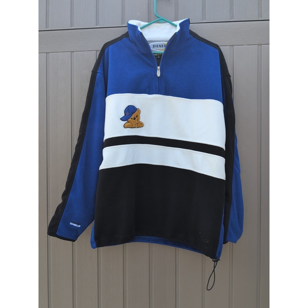 Ziener Ski Germany 1/4 Zip‎ Fleece Lined Pullover Mens XL Blue Snow